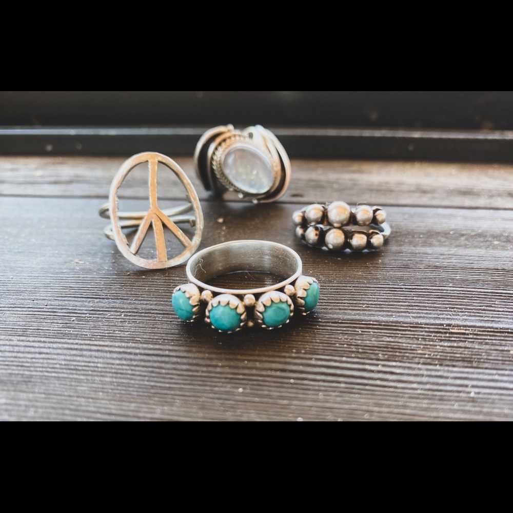 Boho🌺 genuine turquoise sterling silver ring